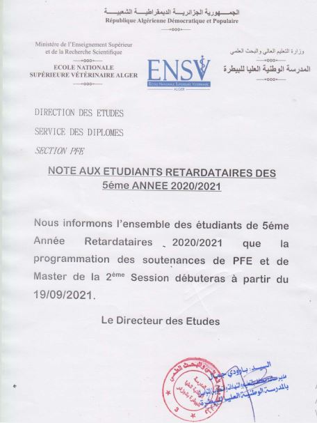 retardataire pfe master