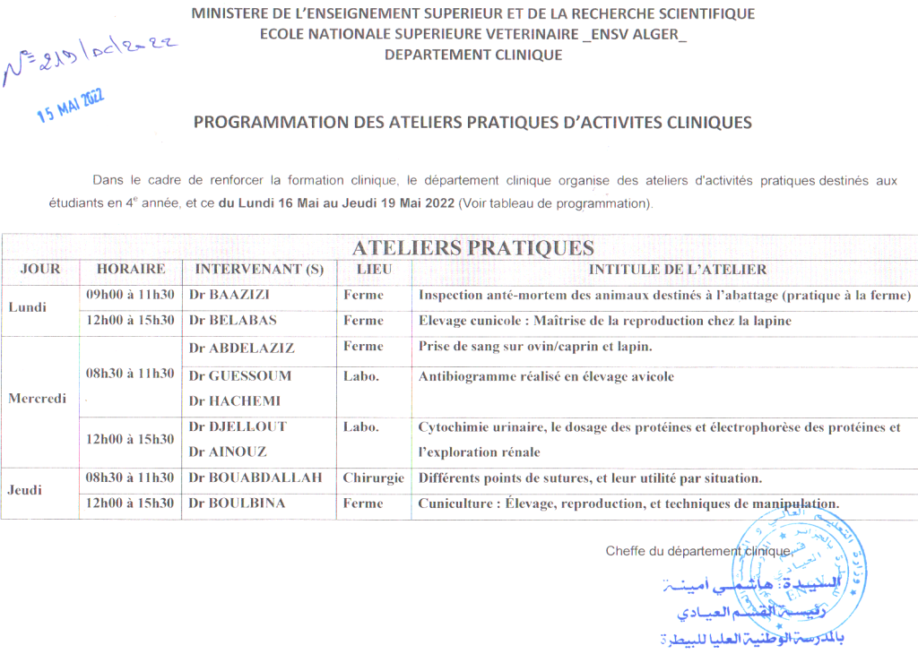Ateliers pratiques 4éme